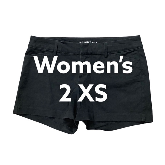 Women's Old Navy Pixie 2 XS Shorts Chino Khakis Black Stretch 3” Inseam NWOT - Picture 2 of 7